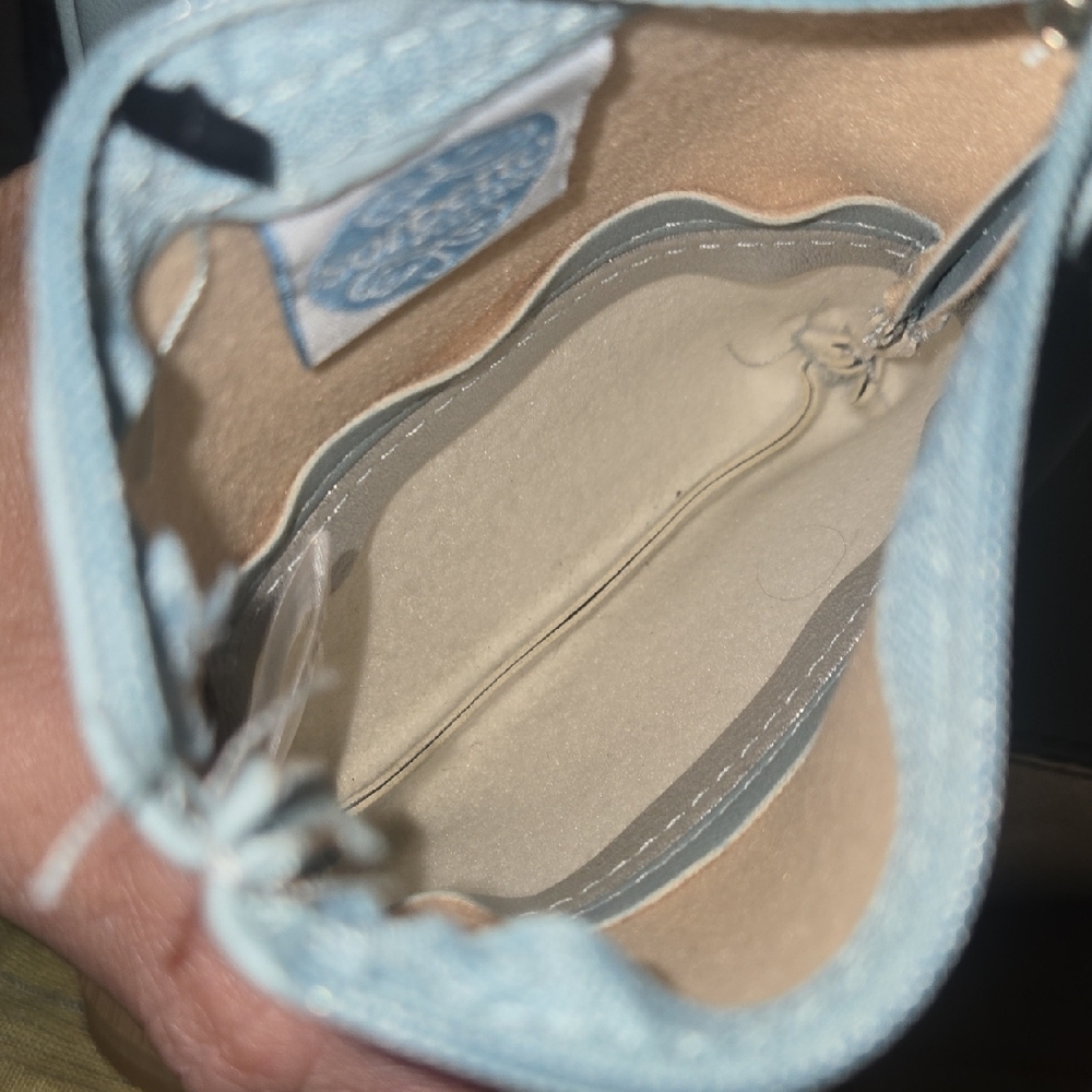 Light Blue & Silver Crossbody Bag with Coin Pouch - Picture 5 of 10